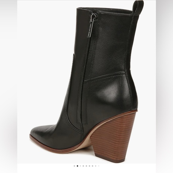 Veronica Beard Black Leather Ankle Boots - Picture 3 of 16